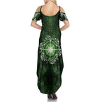 New Zealand Matariki Tupuarangi Summer Maxi Dress Maori Moko Green Galaxy