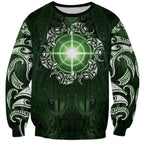 New Zealand Matariki Tupuarangi Sweatshirt Maori Moko Green Galaxy