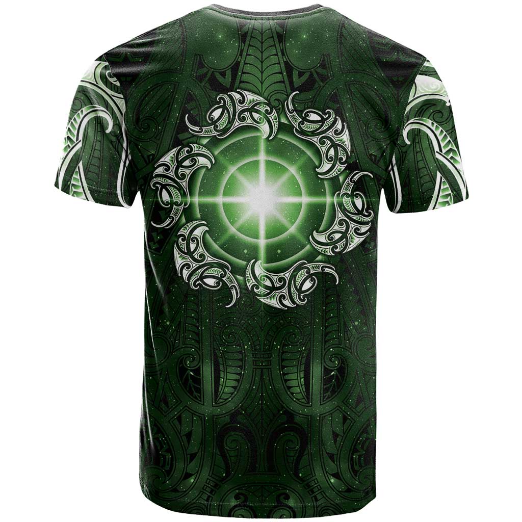 New Zealand Matariki Tupuarangi T Shirt Maori Moko Green Galaxy