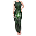 New Zealand Matariki Tupuarangi Tank Maxi Dress Maori Moko Green Galaxy