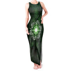 New Zealand Matariki Tupuarangi Tank Maxi Dress Maori Moko Green Galaxy