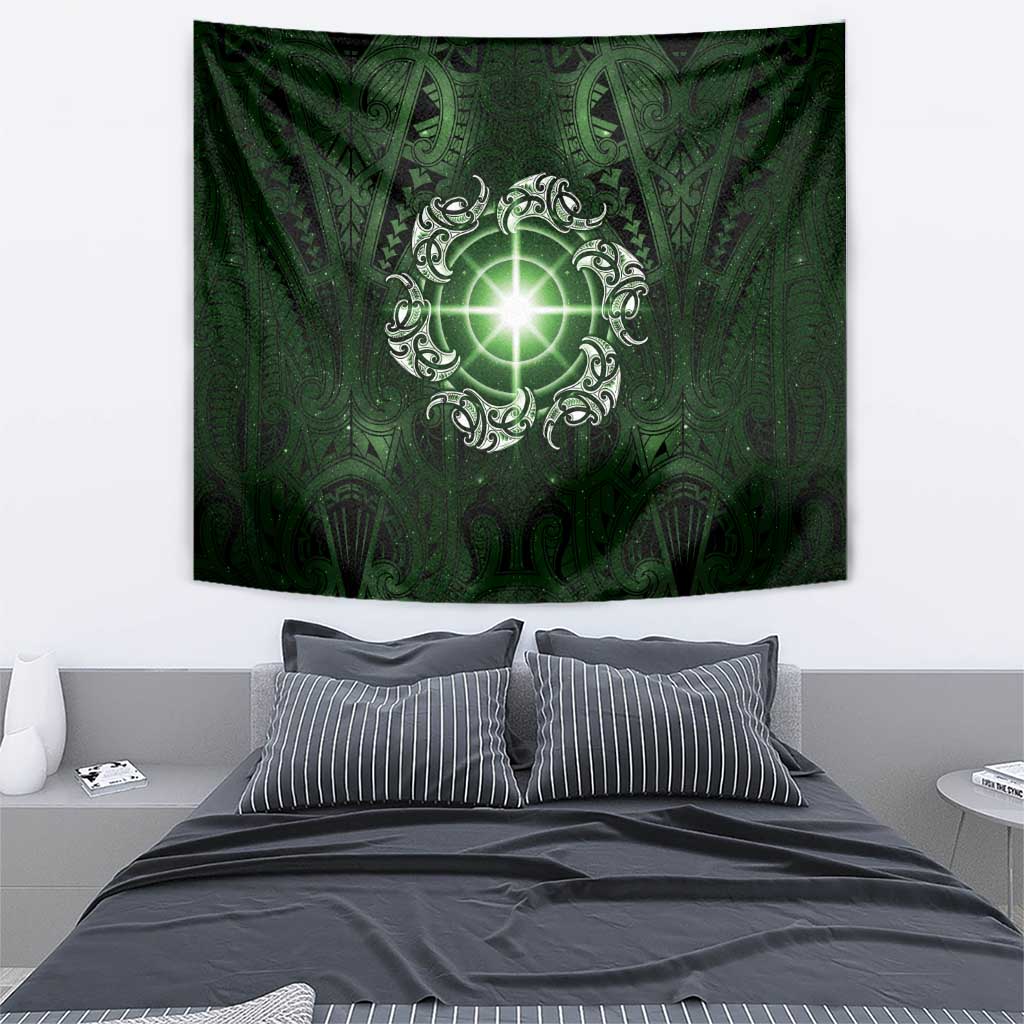 New Zealand Matariki Tupuarangi Tapestry Maori Moko Green Galaxy