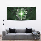 New Zealand Matariki Tupuarangi Tapestry Maori Moko Green Galaxy
