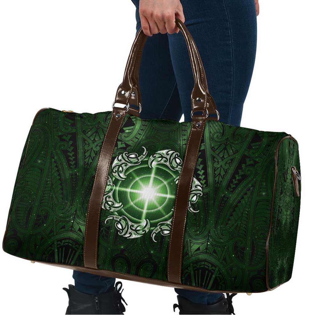 New Zealand Matariki Tupuarangi Travel Bag Maori Moko Green Galaxy