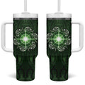 New Zealand Matariki Tupuarangi Tumbler With Handle Maori Moko Green Galaxy