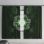 New Zealand Matariki Tupuarangi Window Curtain Maori Moko Green Galaxy