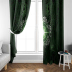 New Zealand Matariki Tupuarangi Window Curtain Maori Moko Green Galaxy