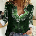 New Zealand Matariki Tupuarangi Women Casual Shirt Maori Moko Green Galaxy