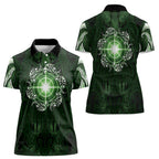 New Zealand Matariki Tupuarangi Women Polo Shirt Maori Moko Green Galaxy