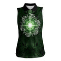 New Zealand Matariki Tupuarangi Women Sleeveless Polo Shirt Maori Moko Green Galaxy