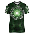 New Zealand Matariki Tupuarangi Women V-Neck T-Shirt Maori Moko Green Galaxy