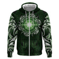 New Zealand Matariki Tupuarangi Zip Hoodie Maori Moko Green Galaxy