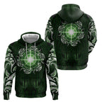New Zealand Matariki Tupuarangi Zip Hoodie Maori Moko Green Galaxy
