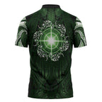 New Zealand Matariki Tupuarangi Zipper Polo Shirt Maori Moko Green Galaxy