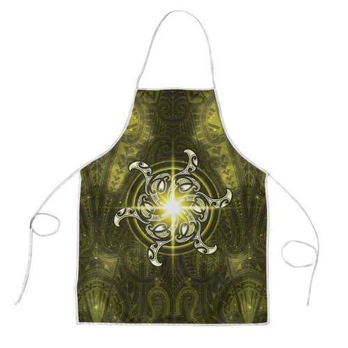 New Zealand Matariki Hiwaiterangi Apron Maori Moko Yellow Galaxy