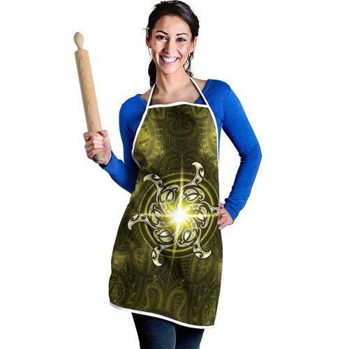New Zealand Matariki Hiwaiterangi Apron Maori Moko Yellow Galaxy