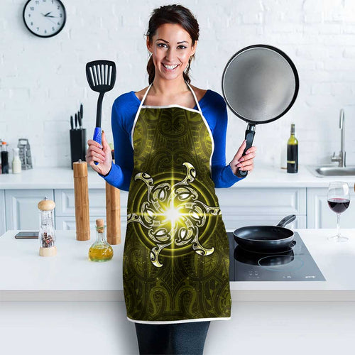New Zealand Matariki Hiwaiterangi Apron Maori Moko Yellow Galaxy
