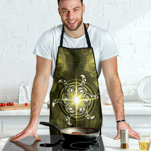 New Zealand Matariki Hiwaiterangi Apron Maori Moko Yellow Galaxy