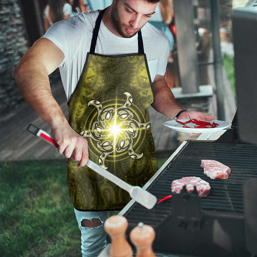 New Zealand Matariki Hiwaiterangi Apron Maori Moko Yellow Galaxy