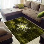 New Zealand Matariki Hiwaiterangi Area Rug Maori Moko Yellow Galaxy