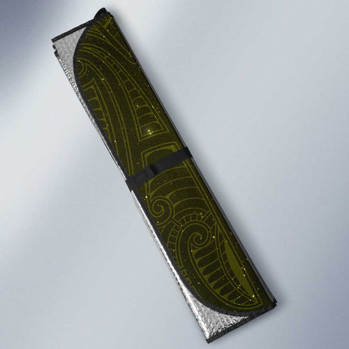 New Zealand Matariki Hiwaiterangi Auto Sun Shade Maori Moko Yellow Galaxy