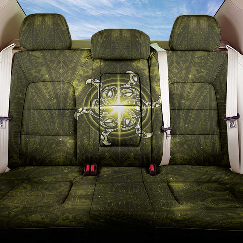 New Zealand Matariki Hiwaiterangi Back Car Seat Cover Maori Moko Yellow Galaxy