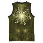 New Zealand Matariki Hiwaiterangi Basketball Jersey Maori Moko Yellow Galaxy