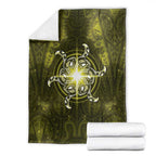 New Zealand Matariki Hiwaiterangi Blanket Maori Moko Yellow Galaxy