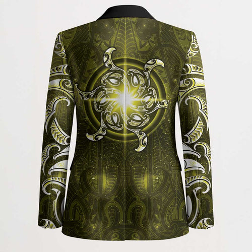 New Zealand Matariki Hiwaiterangi Blazer Maori Moko Yellow Galaxy