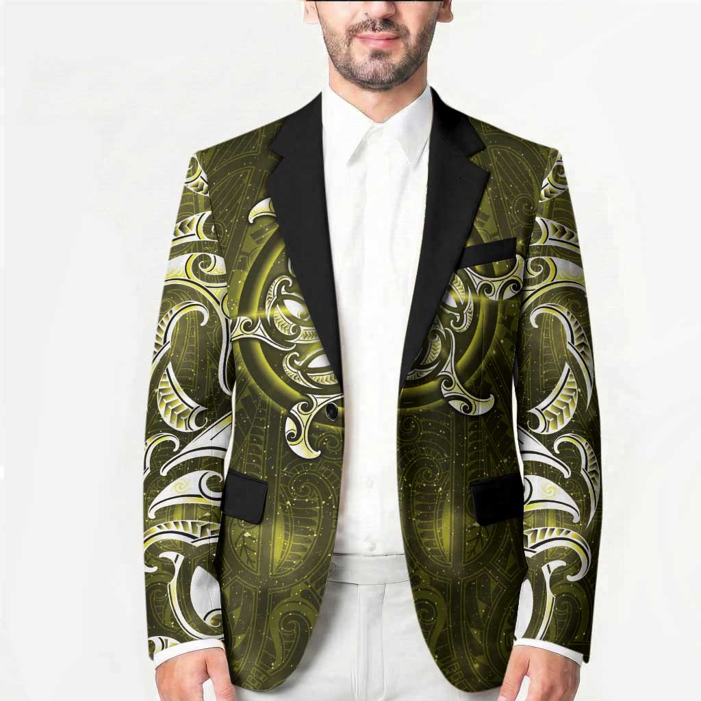 New Zealand Matariki Hiwaiterangi Blazer Maori Moko Yellow Galaxy