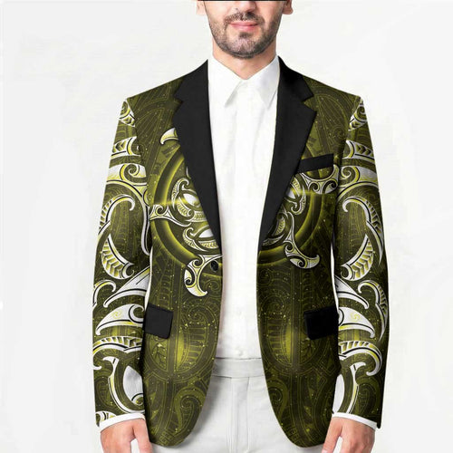 New Zealand Matariki Hiwaiterangi Blazer Maori Moko Yellow Galaxy