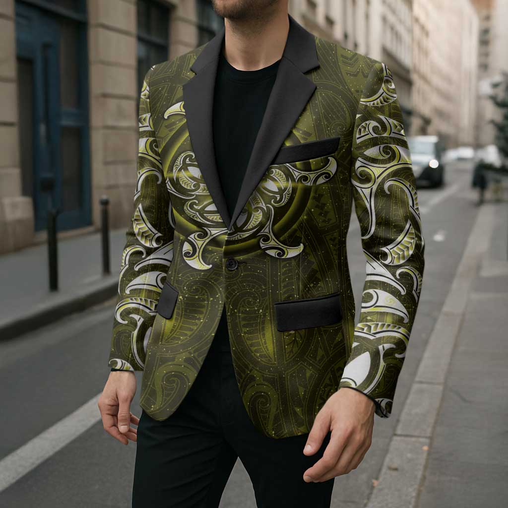 New Zealand Matariki Hiwaiterangi Blazer Maori Moko Yellow Galaxy