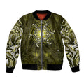 New Zealand Matariki Hiwaiterangi Bomber Jacket Maori Moko Yellow Galaxy
