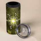 New Zealand Matariki Hiwaiterangi 4 in 1 Can Cooler Tumbler Maori Moko Yellow Galaxy
