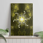 New Zealand Matariki Hiwaiterangi Canvas Wall Art Maori Moko Yellow Galaxy