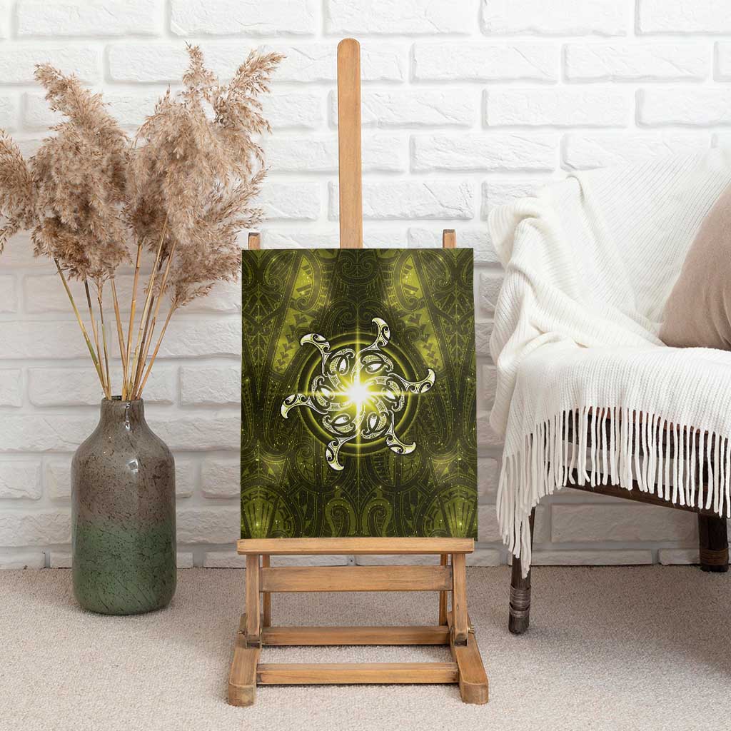 New Zealand Matariki Hiwaiterangi Canvas Wall Art Maori Moko Yellow Galaxy