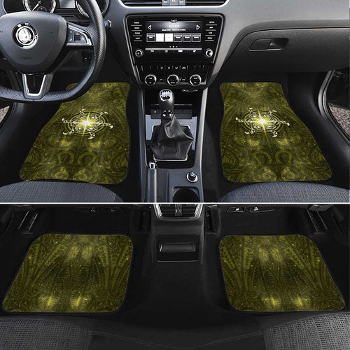 New Zealand Matariki Hiwaiterangi Car Mats Maori Moko Yellow Galaxy