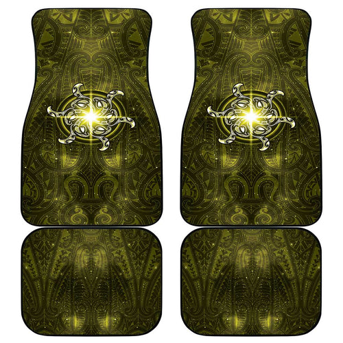 New Zealand Matariki Hiwaiterangi Car Mats Maori Moko Yellow Galaxy