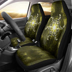 New Zealand Matariki Hiwaiterangi Car Seat Cover Maori Moko Yellow Galaxy