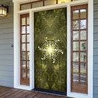 New Zealand Matariki Hiwaiterangi Door Cover Maori Moko Yellow Galaxy