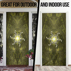 New Zealand Matariki Hiwaiterangi Door Cover Maori Moko Yellow Galaxy