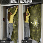 New Zealand Matariki Hiwaiterangi Door Cover Maori Moko Yellow Galaxy