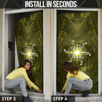 New Zealand Matariki Hiwaiterangi Door Cover Maori Moko Yellow Galaxy