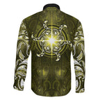 New Zealand Matariki Hiwaiterangi Family Matching Mermaid Dress and Hawaiian Shirt Maori Moko Yellow Galaxy