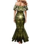 New Zealand Matariki Hiwaiterangi Family Matching Mermaid Dress and Hawaiian Shirt Maori Moko Yellow Galaxy