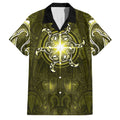 New Zealand Matariki Hiwaiterangi Family Matching Off Shoulder Maxi Dress and Hawaiian Shirt Maori Moko Yellow Galaxy