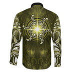 New Zealand Matariki Hiwaiterangi Family Matching Summer Maxi Dress and Hawaiian Shirt Maori Moko Yellow Galaxy