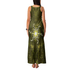 New Zealand Matariki Hiwaiterangi Family Matching Tank Maxi Dress and Hawaiian Shirt Maori Moko Yellow Galaxy