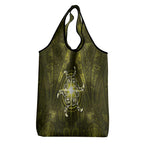 New Zealand Matariki Hiwaiterangi Grocery Bag Maori Moko Yellow Galaxy