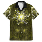 New Zealand Matariki Hiwaiterangi Hawaiian Shirt Maori Moko Yellow Galaxy